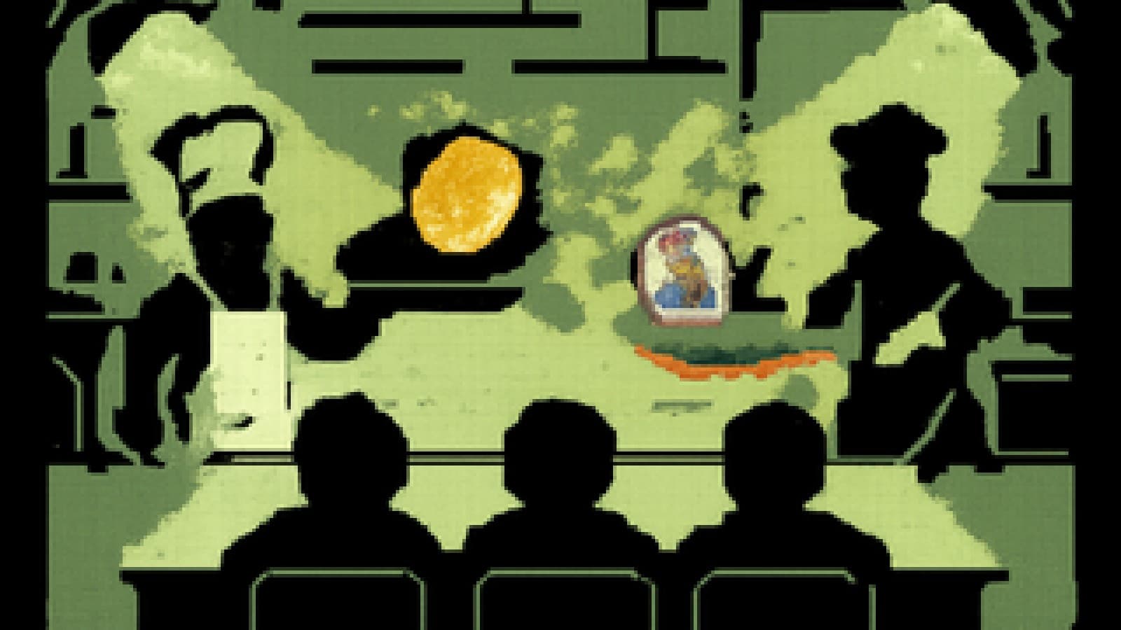 Pixel-art kitchen showdown between a smoker with a gold coin roast and a flaming wok tossing a purple coin.