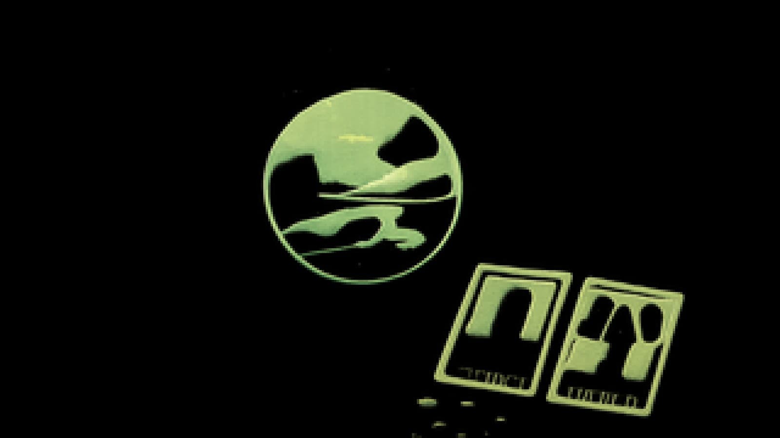 Pixel-art crystal ball showing a stormy strait between two coasts, with two tarot cards and coins on velvet.