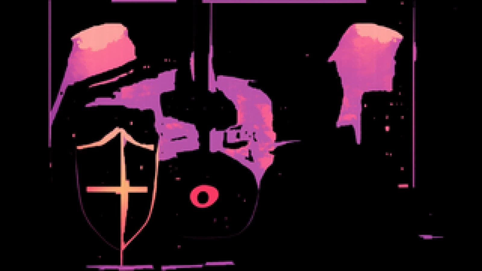 Vinyl record spinning between two rival superhero emblems in a neon-lit late-night studio