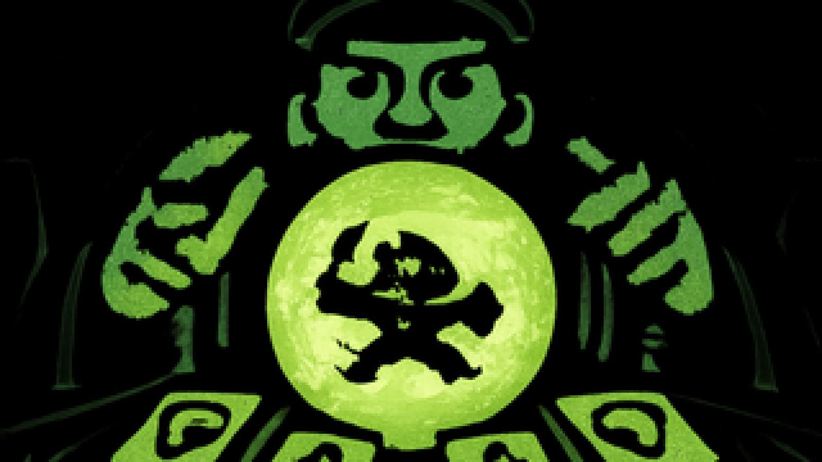 Pixel-art crystal ball showing a helmeted warrior attacking in a rapid flurry, surrounded by mystical cards on a velvet table.