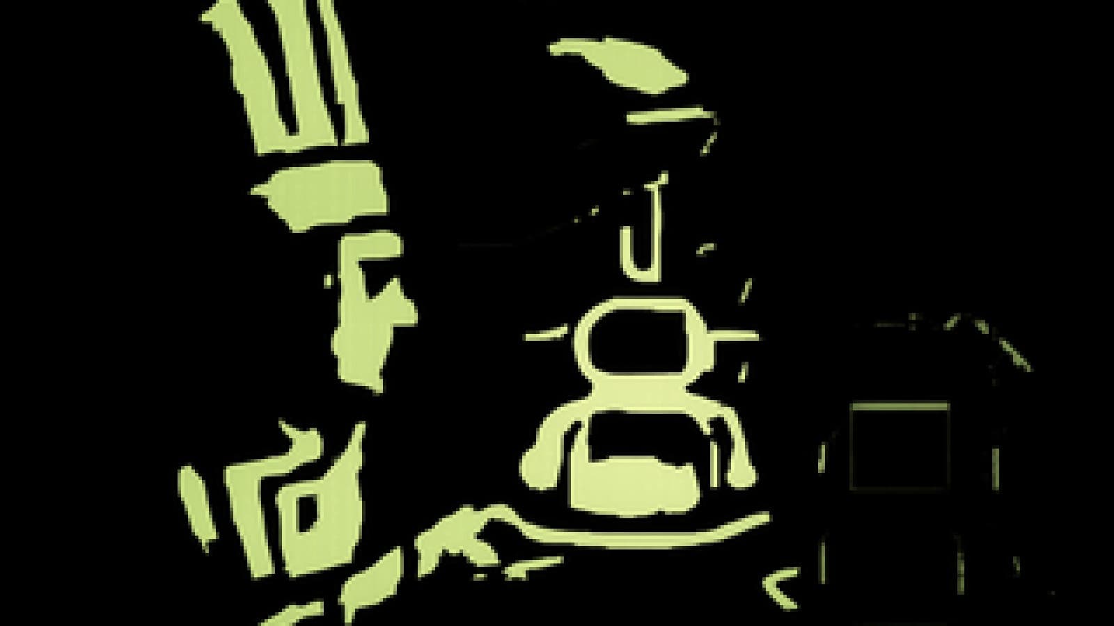 Pixel-art judge lifting a cloche to reveal a robot-shaped dumpling while a fancier one sits unnoticed nearby.