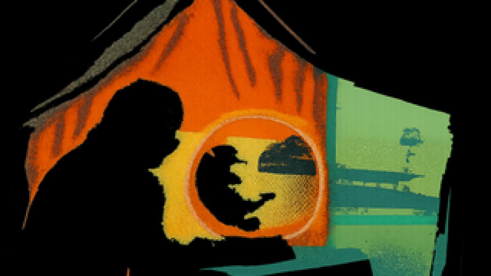 Pixel-art crystal ball showing a lion facing a storm cloud inside a fortune teller's tent